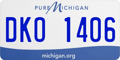 MI license plate DKO1406