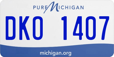 MI license plate DKO1407
