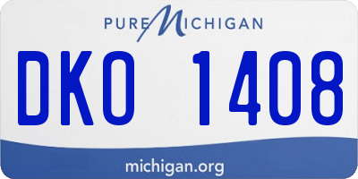 MI license plate DKO1408