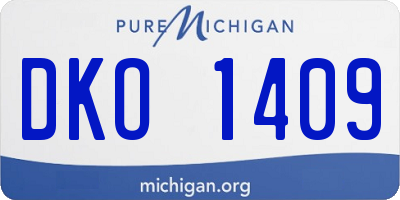 MI license plate DKO1409