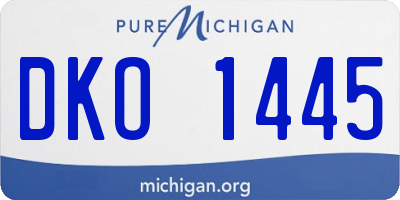 MI license plate DKO1445