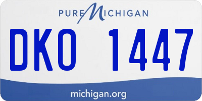 MI license plate DKO1447