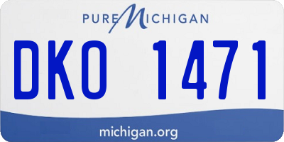 MI license plate DKO1471