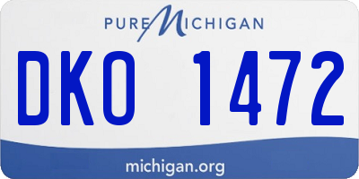 MI license plate DKO1472