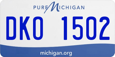MI license plate DKO1502