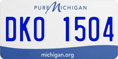 MI license plate DKO1504