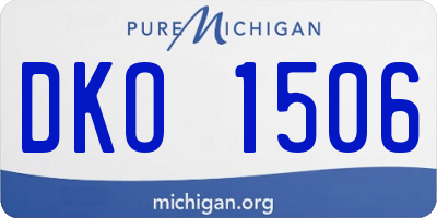 MI license plate DKO1506