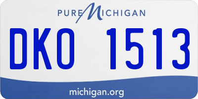 MI license plate DKO1513