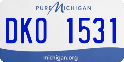 MI license plate DKO1531