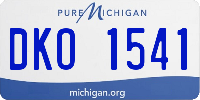 MI license plate DKO1541