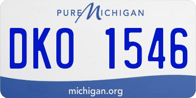 MI license plate DKO1546