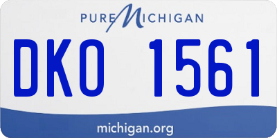 MI license plate DKO1561