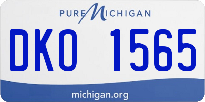 MI license plate DKO1565