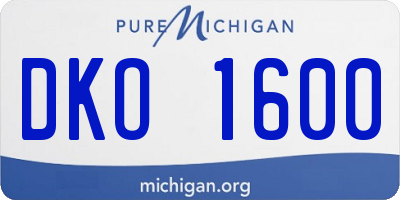MI license plate DKO1600