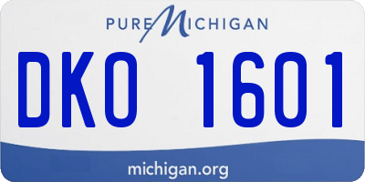 MI license plate DKO1601