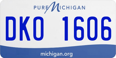 MI license plate DKO1606
