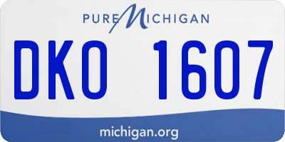 MI license plate DKO1607