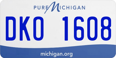 MI license plate DKO1608