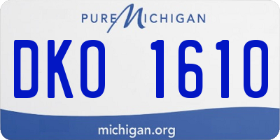 MI license plate DKO1610