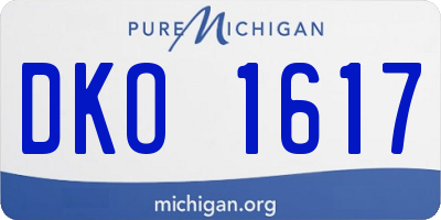 MI license plate DKO1617