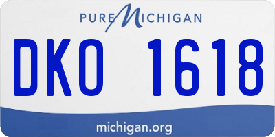 MI license plate DKO1618