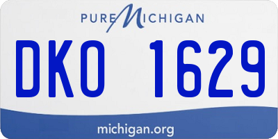 MI license plate DKO1629