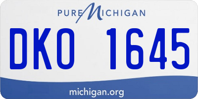 MI license plate DKO1645