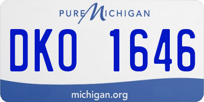 MI license plate DKO1646