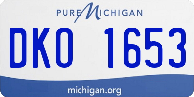 MI license plate DKO1653