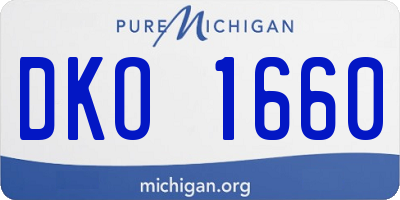 MI license plate DKO1660