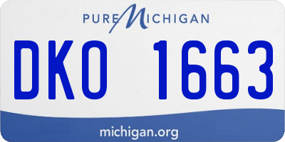 MI license plate DKO1663
