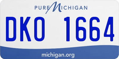 MI license plate DKO1664