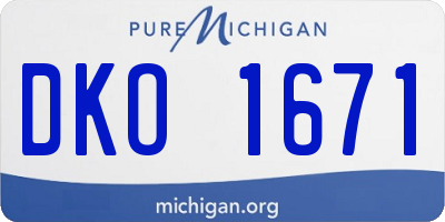 MI license plate DKO1671