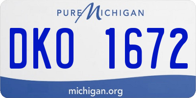 MI license plate DKO1672
