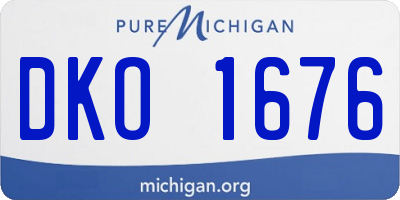 MI license plate DKO1676