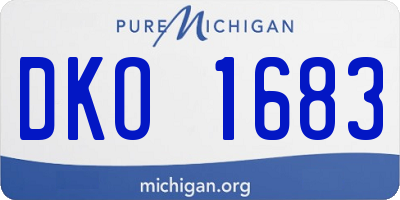 MI license plate DKO1683