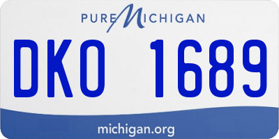 MI license plate DKO1689