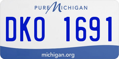 MI license plate DKO1691