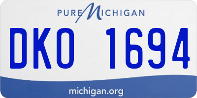 MI license plate DKO1694