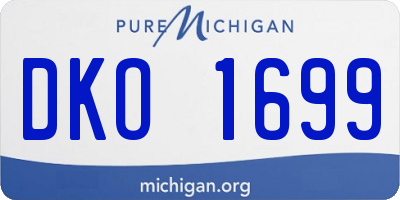 MI license plate DKO1699