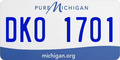 MI license plate DKO1701