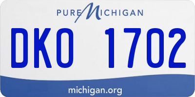 MI license plate DKO1702