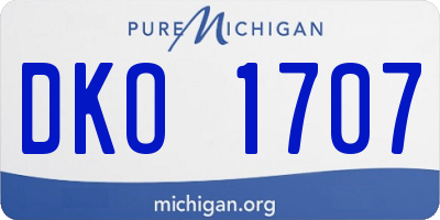 MI license plate DKO1707