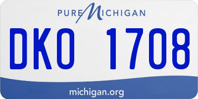 MI license plate DKO1708