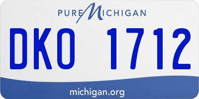 MI license plate DKO1712