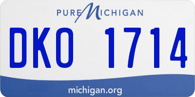 MI license plate DKO1714