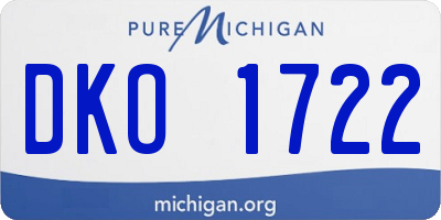 MI license plate DKO1722