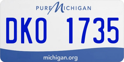 MI license plate DKO1735