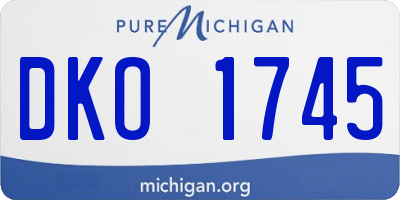 MI license plate DKO1745