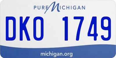 MI license plate DKO1749